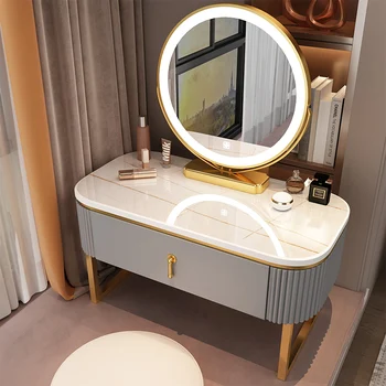Modernūs šiaurietiški persirengimo stalai Makiažas Klasikinis minimalistinis europietiškas tualetinis stalas Madinga daiktadėžė Penteadeira namų baldai