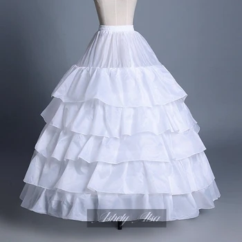 Ashely Alsa Aukštos kokybės balta 4 lankai A-line Petticoat Crinoline Slip apatinis sijonas Ball Gown Vestuvinė suknelė Tutu Skits