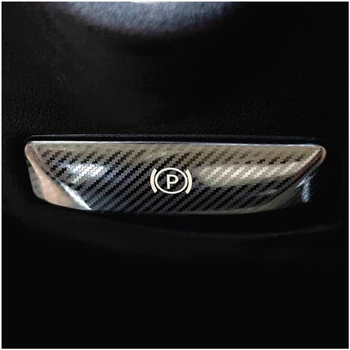 Car P mygtuko kojinių stabdžių atleidimo jungiklio dekoravimo lipdukai Mercedes Benz E klasė W212 C klasė W204 GLK Carbon Look