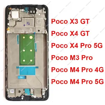 LCD priekinio rėmo korpusas skirtas Xiaomi Pocophone POCO X4 M3 M4 Pro X3 X4 GT 5G priekinio rėmelio plokštės keitimui