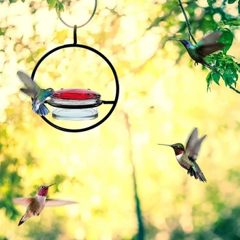 Kiemo paukščių tiektuvas Lengva paukščių tiektuvo talpa Kolibrių tiektuvai su sandariu dizainu Lengvai montuojami kabliukai lauke