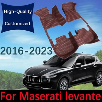 Individualūs odiniai automobilių grindų kilimėliai Maserati levante 2016~2023 Madingi automobilių kilimų kilimėliai Pėdų pagalvėlės Interjero aksesuarai