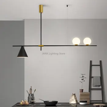 šiaurietiškas juodo aukso šviestuvas svetainei virtuvės restoranas kavinė baro pakaba Keli šviestuvai LED pakabinama lempa