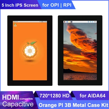 Oranžinė Pi 5 colių IPS talpinis jutiklinis ekranas 720P HD HDMI suderinamas LCD ekranas, skirtas Raspberry Pi Computer Aida64 monitoriui