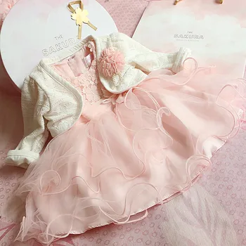 Naujagimė mergaitė Suknelė Rožinė gėlė Nėriniai Kūdikių krikštynos Krikštynos Suknelė Kūdikio gimtadienis Princesės suknelės Pirmosios komunijos suknelės