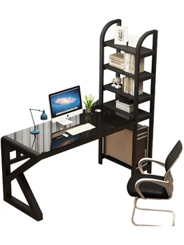 Kompiuterio stalinis stalas knygų lentynos derinys integruotas miegamasis minimalistinis biuro rašomasis stalas