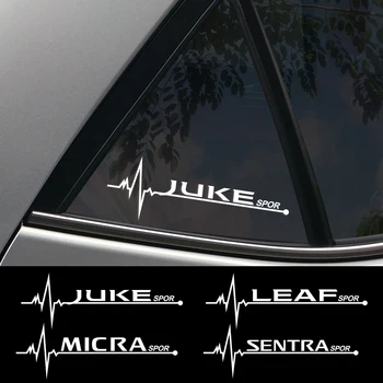 Nissan Leaf Qashqai J10 Maxima Altima Murano Juke Micra Sentra Patrol Tiida Pulsar 2PCS Automobilio pusės lango lipdukai Priedai