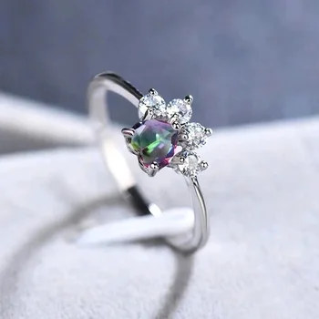 Naujas madingas nagų formos dizaino žiedas Lady Chic Finger aksesuarai su briliantišku Cirkoniu Fashion Daily Party papuošalai moterims