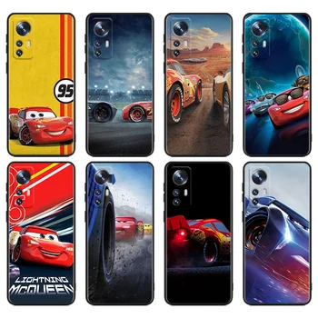 Cars Lightning McQueen telefono dėklas, skirtas Xiaomi Mi 13 10S 10 9T 9SE 8 Mix Play A3 A2 A1 CC9E Note 10 Lite Pro Black Cover