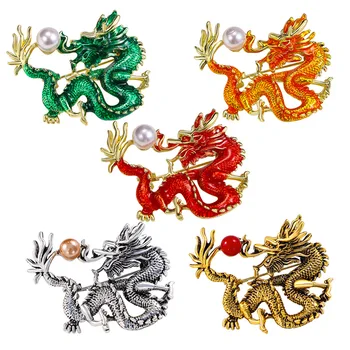 kinų stiliaus dominuojančios drakono sagės Unisex temperamento emalio gyvūnų zodiako drakono sagės Naujųjų metų gimtadienio dovana