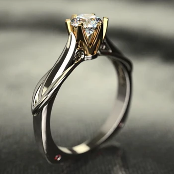 18K Auksinis žiedas moterims Natūralūs cirkoniniai žiedai su brangakmeniais Gražūs papuošalai Poros Vestuviniai žiedai