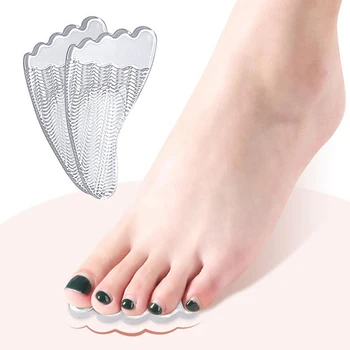 1Pair pėdos arkos atraminis padas Priekinės kojos batų pagalvėlės Plokščios pėdos korekcija Skaidrus neslystantis silikoninis vidpadis Pėdų sveikatos įrankiai