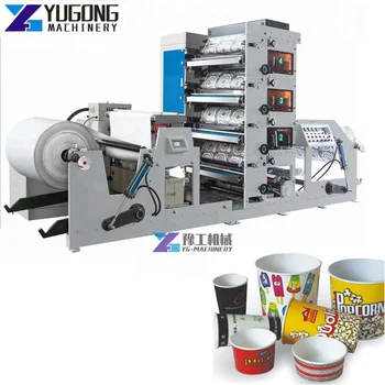 Automatinė lipni etiketė Flexograpic 5 spalvų fleksografinio spausdintuvo popieriaus fleksografinės spaudos mašinos popieriniam puodeliui