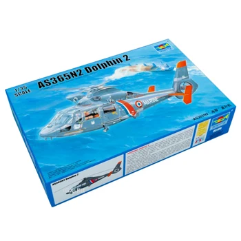 trimitininkas 05106 1:35 JAV AS365N2 delfinų 2 sraigtasparnio žaislinė dovana Kolekcinis hobis plastiko surinkimo modelis Rankų darbo konstravimo rinkinys