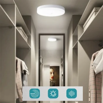 Judesio jutiklis LED lubų šviestuvas PIR naktinis šviesos jutiklis sieniniai šviestuvai 12W 15W 20W 30W 40W panelinė naktinė šviesa 85-265V namų miegamajam