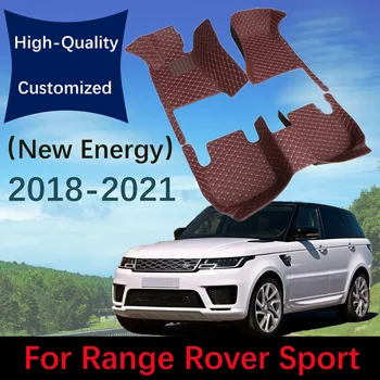 Individualūs odiniai automobilių grindų kilimėliai Range Rover Sport Phev 2018 2019 2020 2021 Automobilių kilimų kilimėliai Auto Kojų pagalvėlės Interjeras