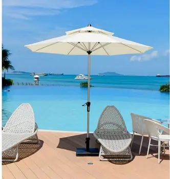 Lauko saulės skėtis saulės skėtis balkonas skėtis sodo kiemo paplūdimio stalas ir kėdė su skėčiu terasa parduotuvės viduryje