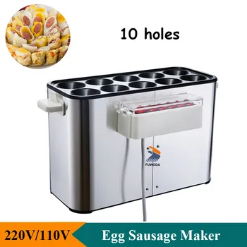 Komercinis elektrinių kiaušinių dešrelių gamintojas 10 skylių dešrainių gaminimo mašina Omleto kiaušinių ritinėlių virimo pusryčiai