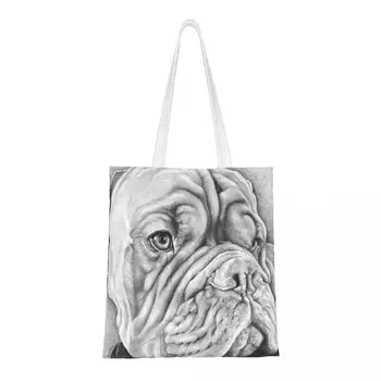 Šuo Prancūzų mastifo pečių krepšys Moteriškas ekologinis pirkinių krepšys Estetika 