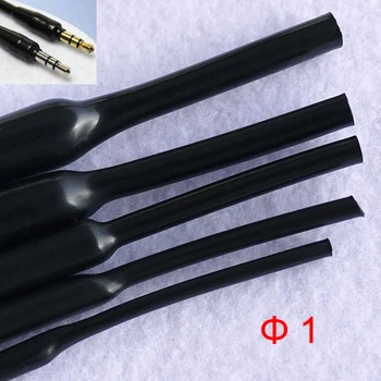 20M 1mm Dia 2:1 santykis Minkštas lankstus juodas blizgesys Nehalogeninė ausinių linija Garso kabelio rankovė Termiškai susitraukiantys vamzdžiai Susitraukiantis vamzdis