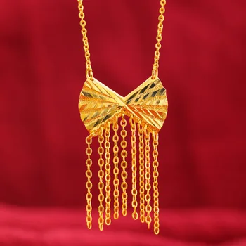 lanko puokštė moteriškas pakabukas Kaklo papuošalas Tikras 18k aukso spalvos elegantiškas papuošalas