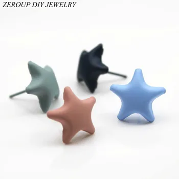 ZEROUP Žvaigždės forma 4 spalvų Auskarai Smeigtukas Moterims Mergaitė Mada Gražūs ausų papuošalai 5