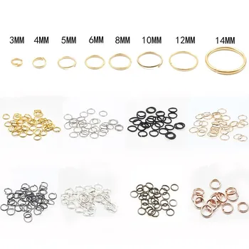 3-16 mm Metaliniai šuolio žiedai Aukso spalvos sidabro spalvos nuoroda Padalinti žiedai Jungtys papuošalų gamybai 