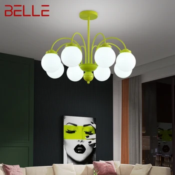 BELLE Modern Shetelier Light LED žalio stiklo pakabinami šviestuvai Kūrybinis dizainas namų svetainei Miegamasis