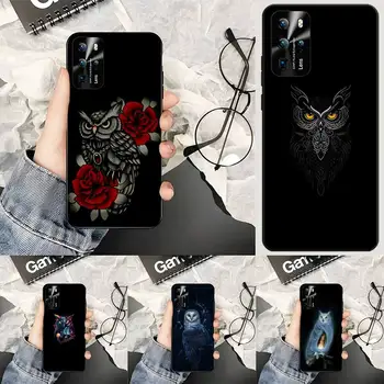 Cute Owl Art Phone Case For Honor 7A Pro 20 10 Lite 7C 8A 8X 8S 9X 10I 20I Fundas Macia smūgiams atsparus dangtelis Capa