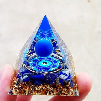 Natūralus lapis lazuli Ametisto kristalų sfera Orgonito piramidė Kvarco apsaugos energija Orgone čakra Meditacijos akmuo