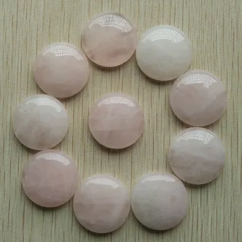 Didmeninė prekyba 20vnt/lotas aukštos kokybės natūralaus rožinio krištolo akmens apvalūs kabošono karoliukai 25mm papuošalams Priedai, nemokamai