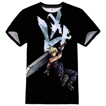 Final Fantasy VII 3D Print marškinėliai Vyrai Moterys Anime Žaidimas Gatvės apranga Hip Hop Tshirt Sport Casual Marškinėliai Unisex Fashion Tops Trišakiai