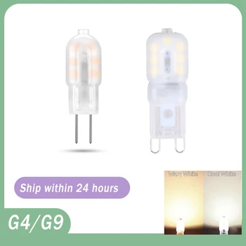 5PCS G4/G9 LED lemputė AC 220V DC 12V LED lempa SMD2835 prožektorius šviestuvas Apšvietimas Pakeiskite 20W halogeninę lempą namų apšvietimui
