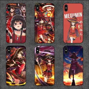 Megumin anime telefono dėklas, skirtas iPhone 11 12 Mini 13 Pro XS Max X 8 7 6s Plus 5 SE XR Shell