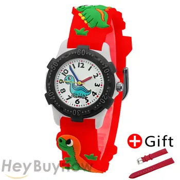 Boy Watch Fashion Rotary Dial Color Digital Girl Lovely Clock Student Watch Birthday Gift Colour Dinosaur Cartoon