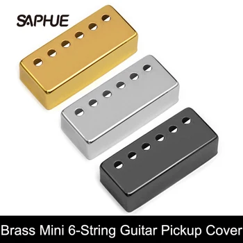 2Pcs Brass Cover Mini Style 6-String Guitar Humbucker Pickup Cover Tarpai 50MM Juoda/Auksas/Chrome 68x29mm
