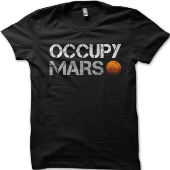 Occupy Mars As Wear By Elon Musk Printed T-Shirt Custom Aldult Teen Unisex Digital Printing Fashion Funny New Xs-5Xl
