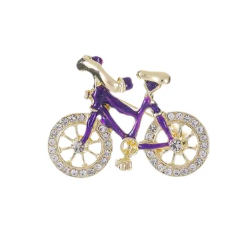 Išskirtinis aliejus Dažymas Kalnų krištolas Mielos mažos dviračių sagės moterims Vyrai Drabužių kostiumas Mada Prabangus dizainas Sagės Smeigtukai