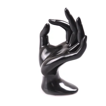 Ekrano laikiklis Lady Manekenė Ok formos stovas ranka Juodo žiedo apyrankė Plastikinis vėrinys Grandinėlė Laikrodžio stovas