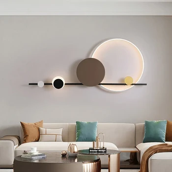 Nordic Art Decor Sieninis šviestuvas Sofa Fono apdaila Šviestuvas Dizaineris Svetainė Naktiniai šviestuvai Praėjimas Koridorius Atmosfera Šviesos