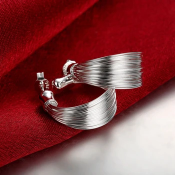925 Sterling sidabrinis auskaras Aukštos kokybės mados moters papuošalai Retro linijos ausų kabliukas Šventinės dovanos