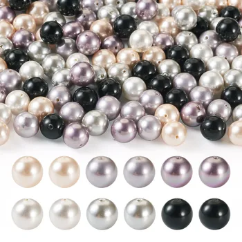 Natūralaus balto apvalkalo perlų karoliukai Apvalūs laisvi karoliukai papuošalų gamybai 