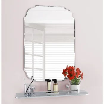 Sieninė sidabrinė veidrodinio stiklo plokštė, geriausiai tinkanti tuštybei, miegamajam ar vonios kambariui (18