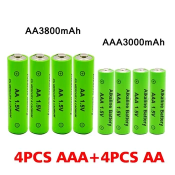 AA + AAA įkraunamas AA 1.5V 3800mAh / 1.5V AAA 3000mah Šarminės baterijos žibintuvėlis Žaislai Žiūrėti MP3 grotuvas Pakeiskite Ni-MH bateriją