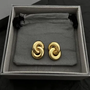 To Reines Fashion Vintage Golden Geometric Metallic Matte Sense Circle auskarai moterims Accesorios papuošalų dovana Pendientes