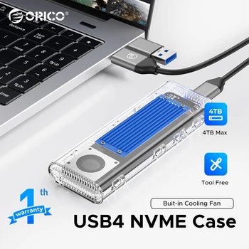 ORICO 40Gbps USB4 M.2 SSD dėklas su aušinimo ventiliatoriumi M2 NVMe dėklas Suderinamas su Thunderbolt 3 4 USB3.2, skirtas MacBook Pro
