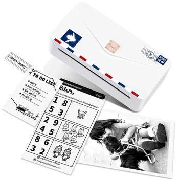 Phomemo M03AS 80mm belaidis mini lipdukų spausdintuvas Nešiojamas BT terminis nuotraukų kišeninis telefono etikečių spausdintuvas vaikams Dovana