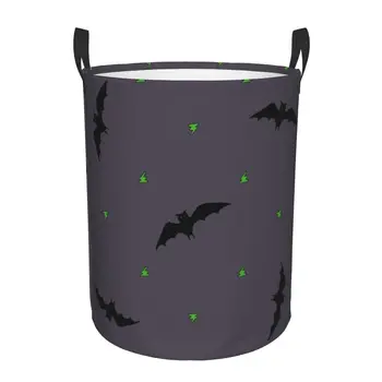 Sulankstomas skalbinių krepšys nešvariems drabužiams Mielas šikšnosparnis naktinio dangaus saugykloje trukdo vaikams Kūdikių namų organizatorius