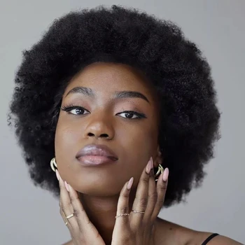 Afro Kinky Garbanotas nėrinių priekinis perukas Žmogaus plaukai juodaodėms moterims 1/3/5/10 vnt/Lotas Brazilijos perukas reklamoje Didmeninė kaina Masinis pardavimas