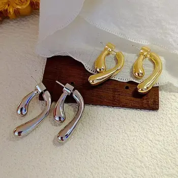 10Pairs Elegantiški mados papuošalai Prancūziško stiliaus vandens lašas Ašaros auskarai Minimalūs netaisyklingi priekinės nugaros dalies stambūs auskarai